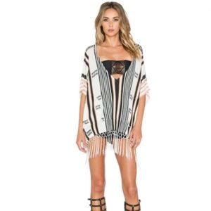 CYNTHIA VINCENT 12th STREET // fringe knit poncho